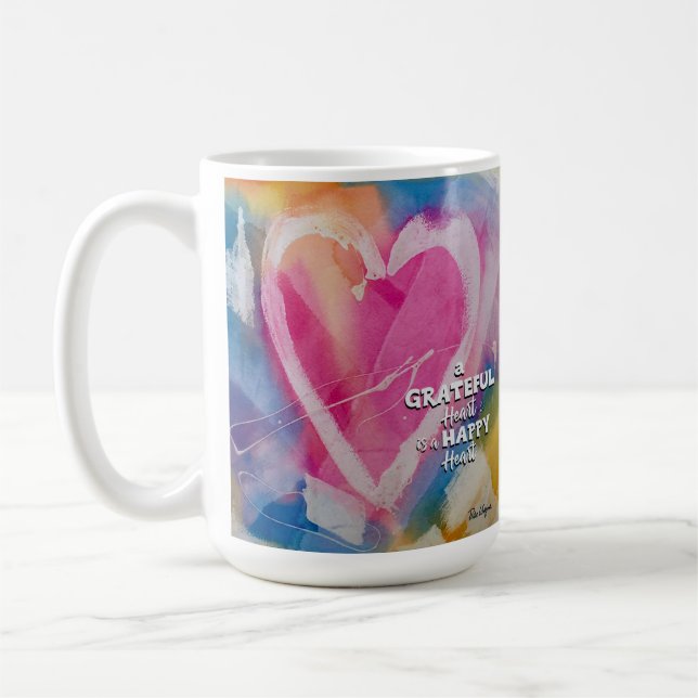 Taza De Café Gracioso arte de "Happy Heart Mug" de Pedie Wolfon (Izquierda)