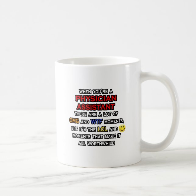 Taza De Café Gracioso asistente médico... OMG WTF LOL (Derecha)