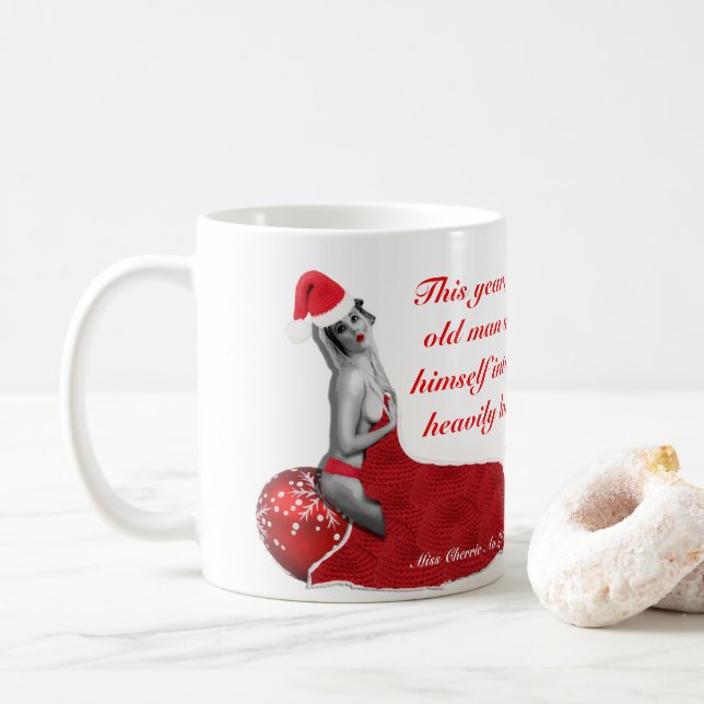 Taza De Café Gracioso aumento de tono humorístico Navidades de  (Con donut)