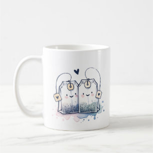 Taza De Café Gracioso azul mejor té mortero amistad