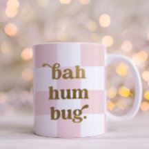 Gracioso Bah Humbug Typography Checkered Pink