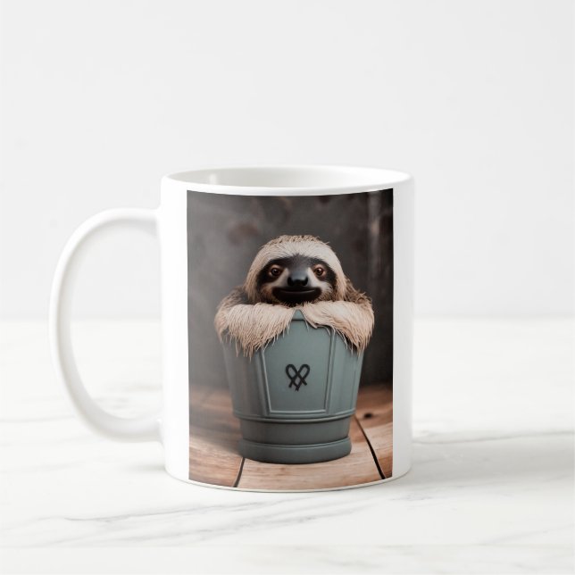 Taza De Café Gracioso Baño Decoración Pared Art Sloth (Izquierda)