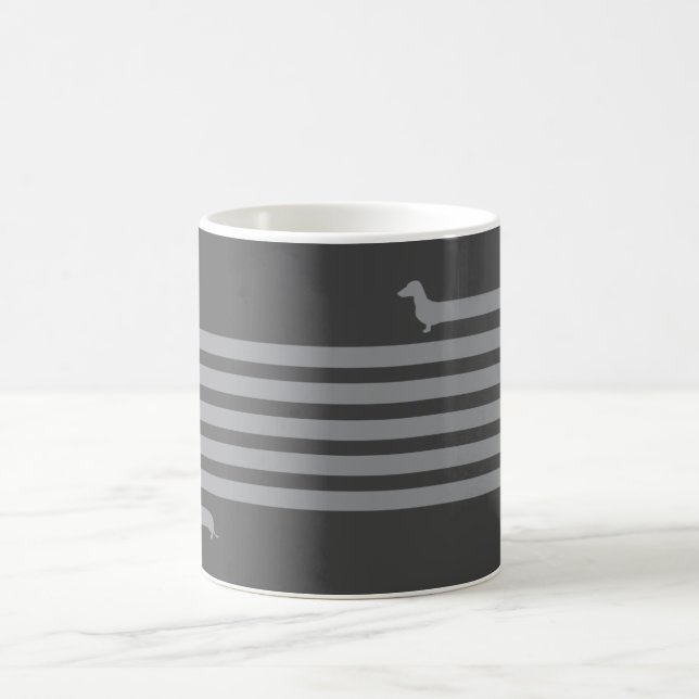 Taza De Café Gracioso barro dachshund gris oscuro (Centro)