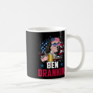 Taza De Café Gracioso Ben Drankin 4 De Julio Hombres De Bandera
