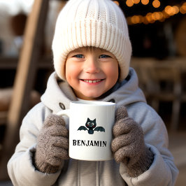 Taza De Café Gracioso Black Bat con nombre