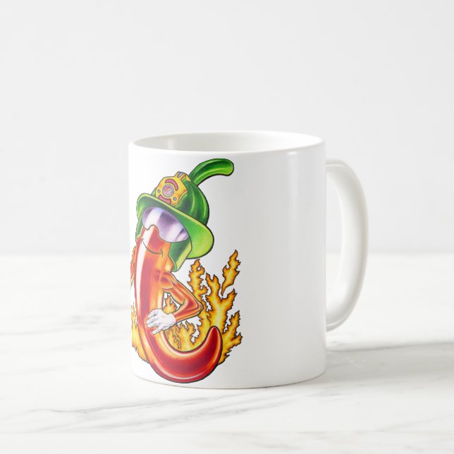 Taza De Café Gracioso Bombero Chili En Fuego Da Muñecas (Anverso derecho)