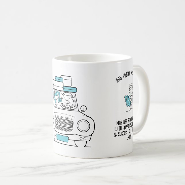 Taza De Café Gracioso Bon Voyage Gift Personalizado Viajero (Anverso derecho)
