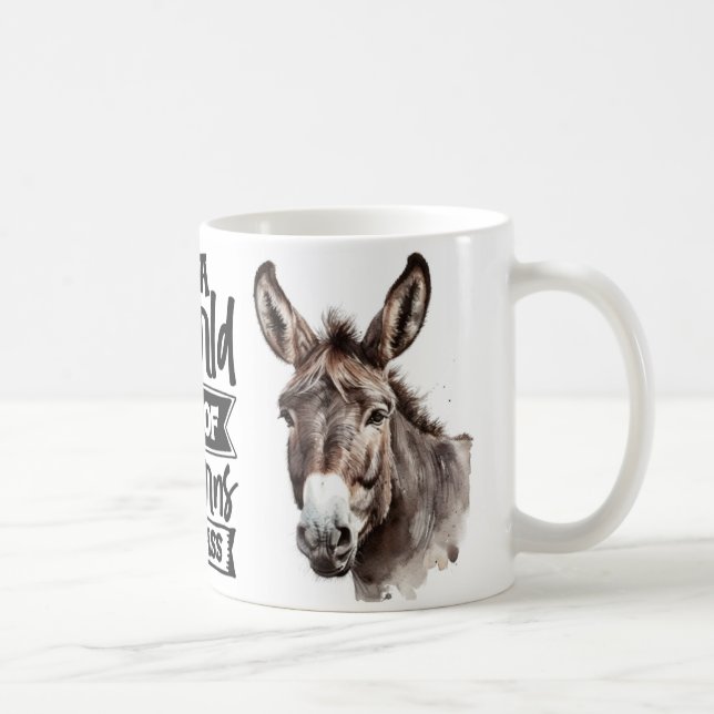 Taza De Café Gracioso burro Mug 11oz (Derecha)