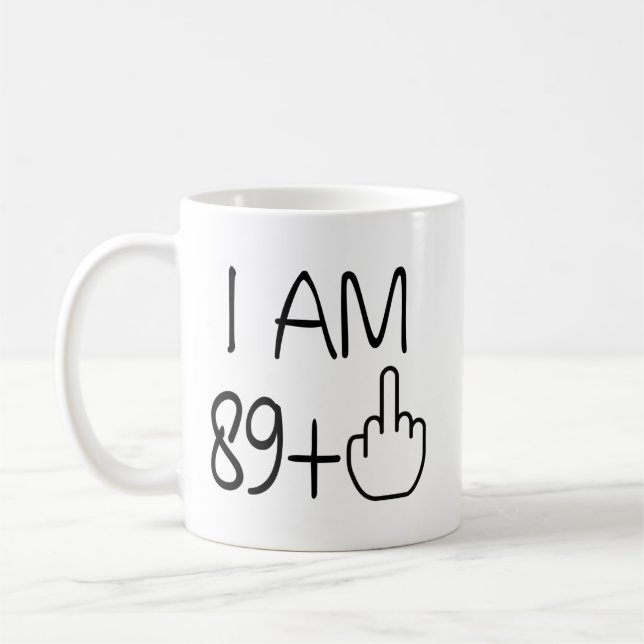 Taza De Café Gracioso café 90 cumpleaños Mug (Izquierda)