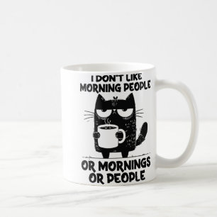 Taza De Café Gracioso café gato Gatito no me gusta la gente de 