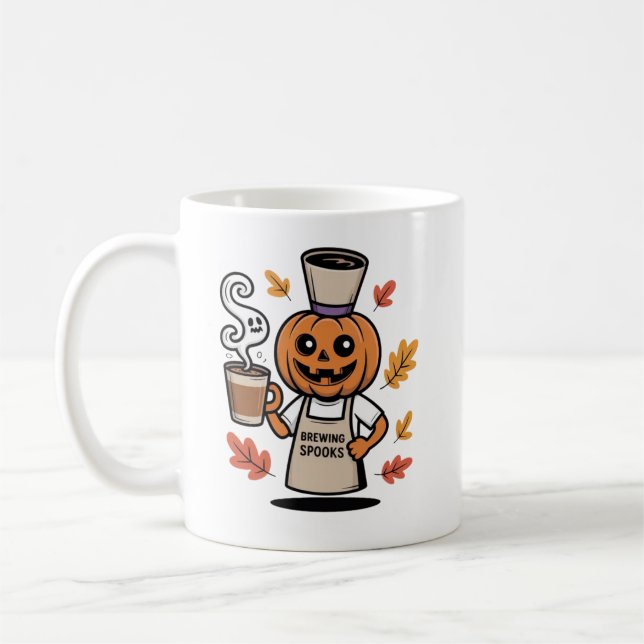 Taza De Café Gracioso café Halloween Mug (Izquierda)