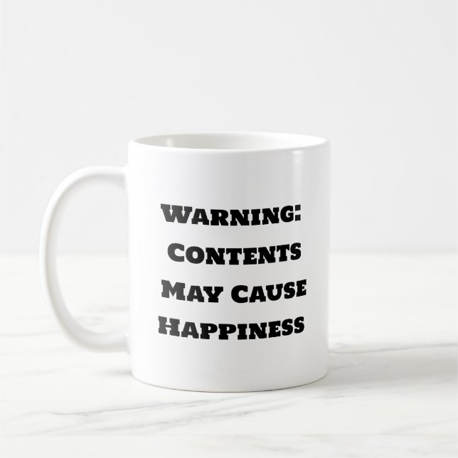 Taza De Café Gracioso café Mug - Contenido de advertencia puede (Izquierda)