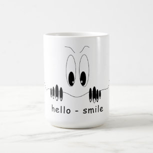 Taza De Café Gracioso café Mug Curiosity Eyes - Sonrisa