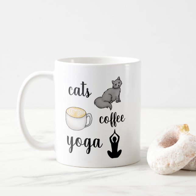 Taza De Café Gracioso café Yoga Lover (Con donut)