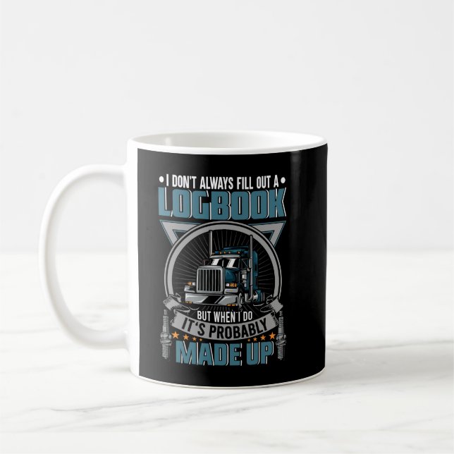 Taza De Café Gracioso Camionero Logbook Truck Driving On the Ro (Izquierda)