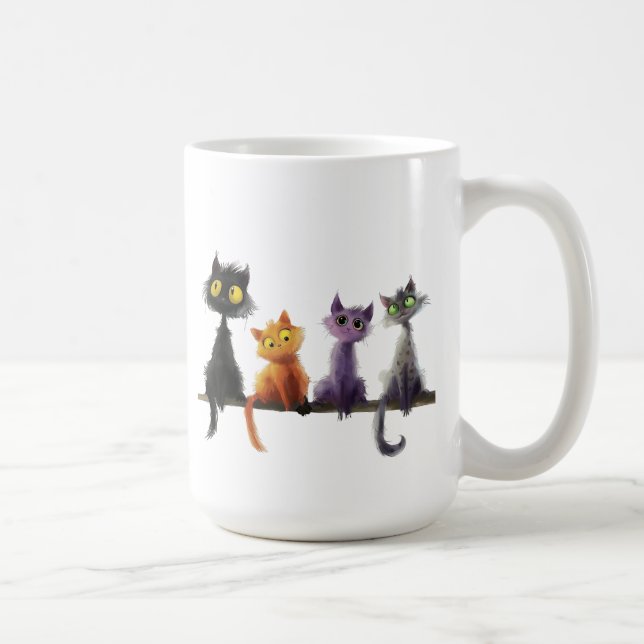Taza De Café Gracioso Cat Mug (Derecha)