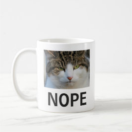 Taza De Café Gracioso Chiste Descontento Gato No