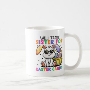 Taza De Café Gracioso Comerciará A Hermana Por Huevo De Conejo