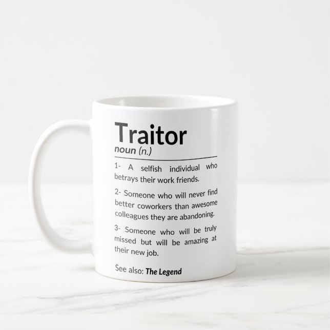 Taza De Café Gracioso compañero de trabajo de despedida, colega (Izquierda)