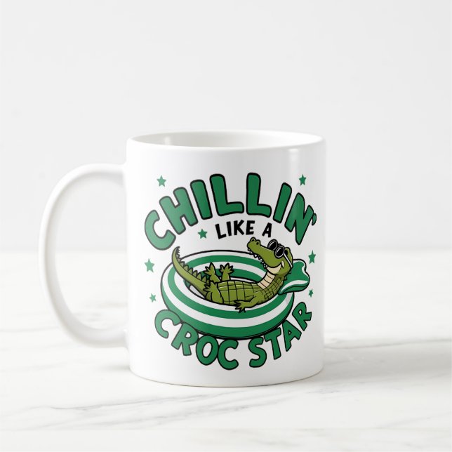 Taza De Café Gracioso corocdile personalizado crocante verano (Izquierda)