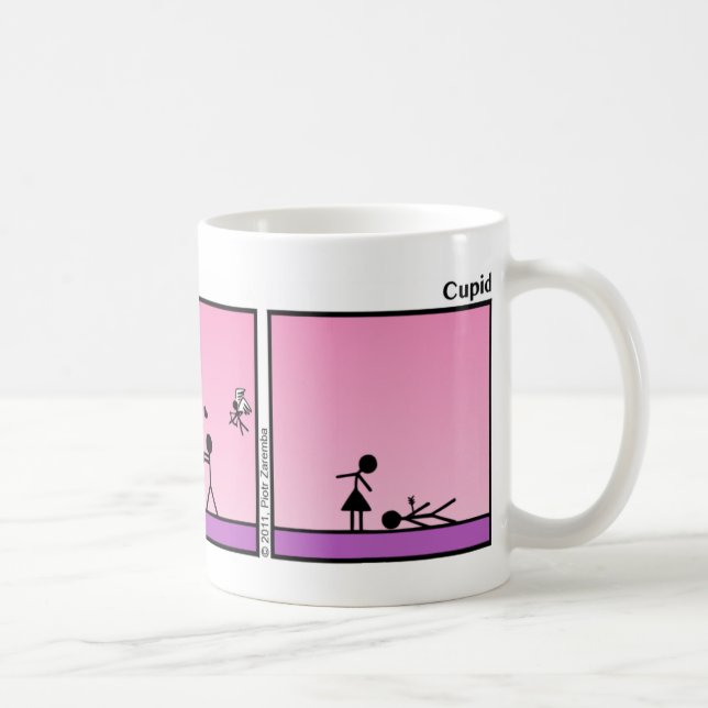 Taza De Café Gracioso Cupid Stickman Mug - 031 (Derecha)