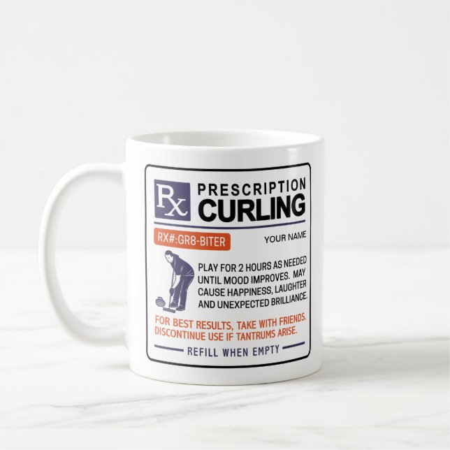 Taza De Café Gracioso Curling Mug Prescription Design (Izquierda)