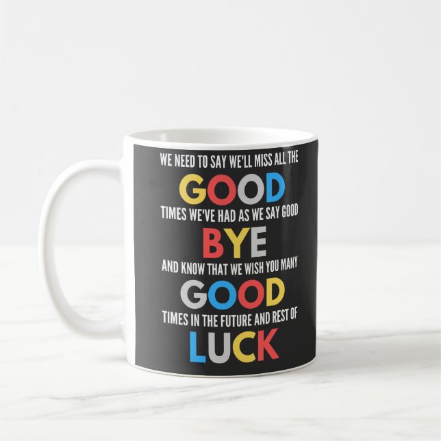 Taza De Café Gracioso Despediéndose De Adiós (Izquierda)