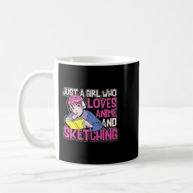 Taza De Café Gracioso dibujo de anime manga para dibujar chicas (Izquierda)