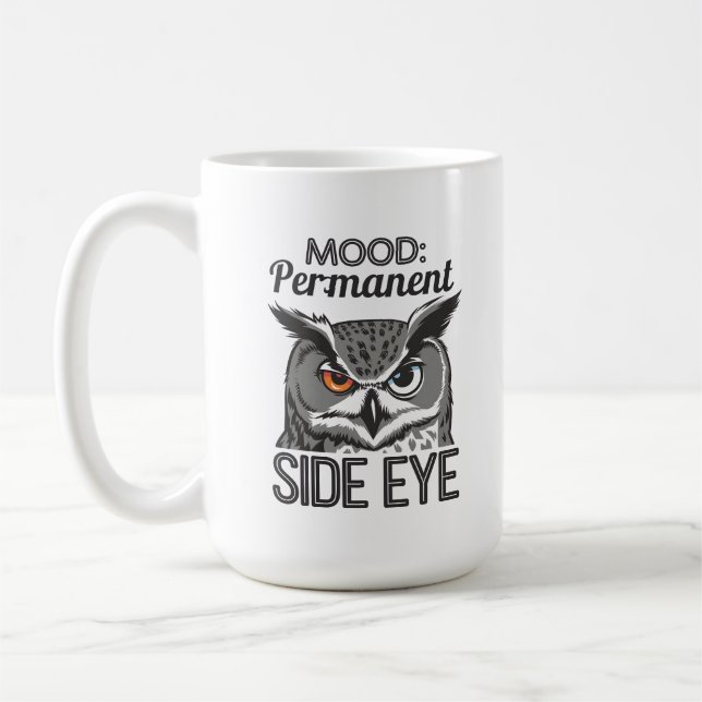 Taza De Café Gracioso diseño de lechuza grumpy (Izquierda)