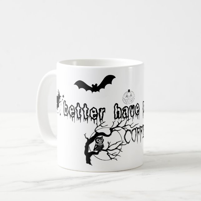 Taza De Café Gracioso diseño de mug en Halloween (Anverso izquierdo)