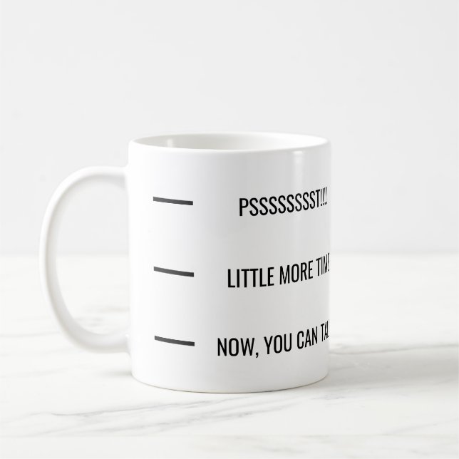 Taza De Café Gracioso diseño de texto negro (Izquierda)