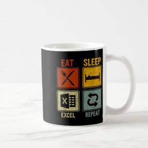 Taza De Café Gracioso Diseño Retro Para Excel Experto Comer Esp
