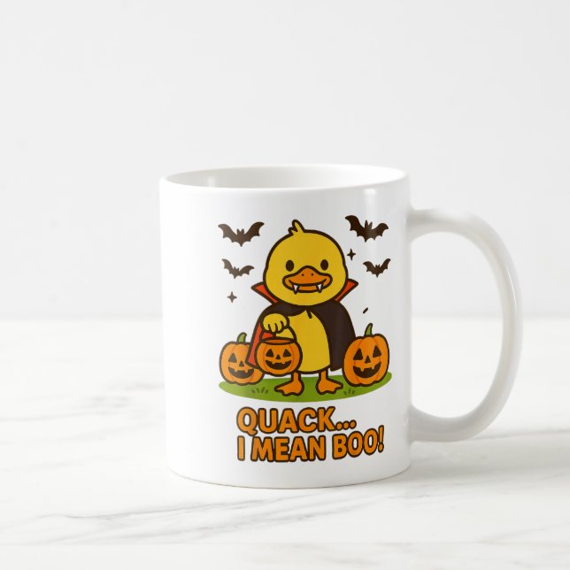 Taza De Café Gracioso disfraz de Halloween de pato - Quack, me  (Derecha)