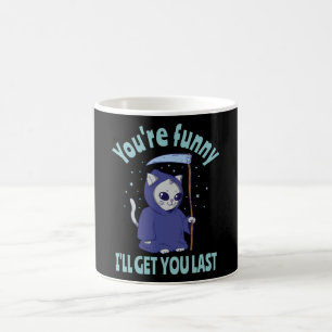 Taza De Café Gracioso disfraz de Halloween para gatos Grim Reap