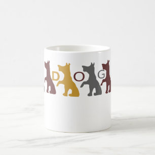 Taza De Café Gracioso divertido lindo amarillo gris marrón seis