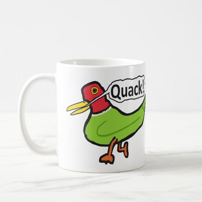 Taza De Café Gracioso Duck Quacking (Izquierda)