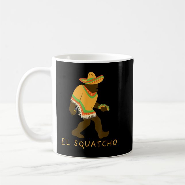 Taza De Café Gracioso El Squatcho Pie Grande Con Taco, Cerveza, (Izquierda)