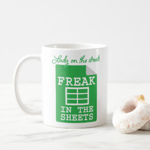 Taza De Café Gracioso En La Hoja De Cálculo Graciosa