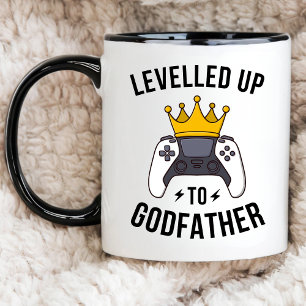 Taza De Café Gracioso En La Propuesta Del Padrino, El Juego