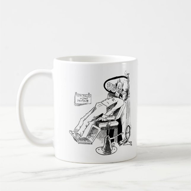 Taza De Café Gracioso Esbozo Dentista (Izquierda)