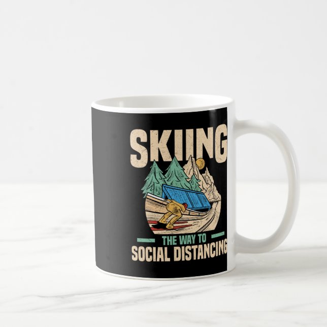 Taza De Café Gracioso Espectáculo De Esquiar De Nieve En Invier (Derecha)