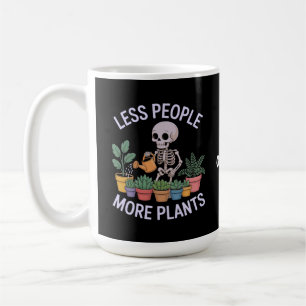 Taza De Café Gracioso esqueleto más plantas menos gente Hallowe
