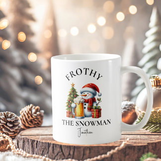 Taza De Café Gracioso Frosty, el muñeco de nieve personalizado