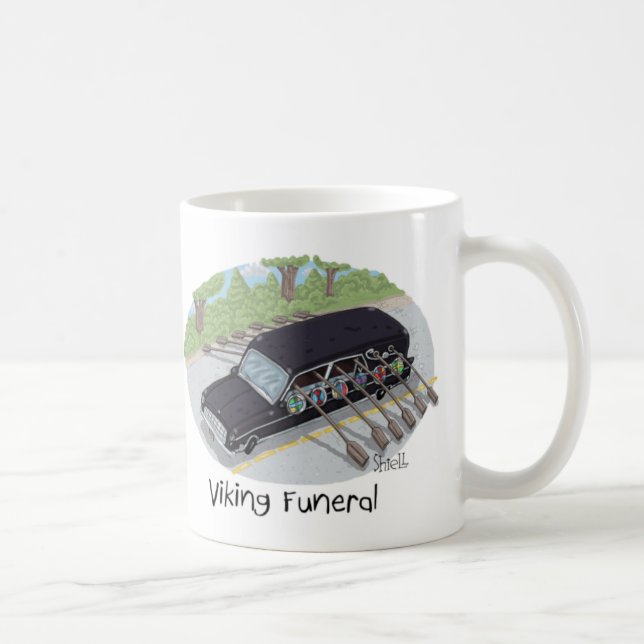 Taza De Café Gracioso funeral Viking Mug (Derecha)