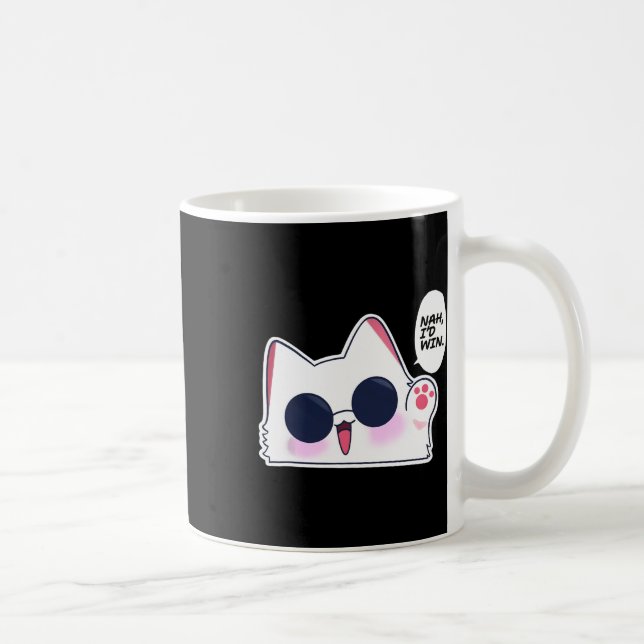 Taza De Café Gracioso gato gracioso Anime Meme Nah Ganaría Gojo (Derecha)