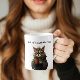 Taza De Café Gracioso gato Grumpy en un café y un roble