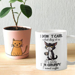 Taza De Café Gracioso gato gruñón