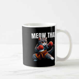 Taza De Café Gracioso gato muay tailandés medo arte marcial de
