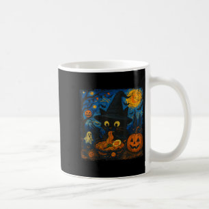 Taza De Café Gracioso gato negro de Halloween comiendo Ramen St