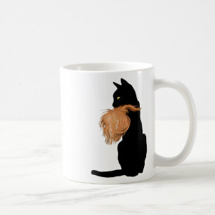 Taza De Café Gracioso Gato Negro Lady Kamala Con Trump Hair Vot